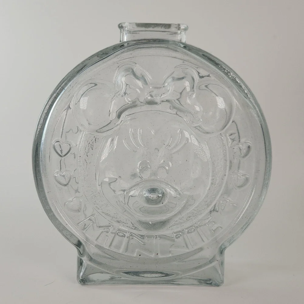 1970s Mickey & Minnie Glass Coin Bank, The Walt Disney Company/ Anchor Hocking